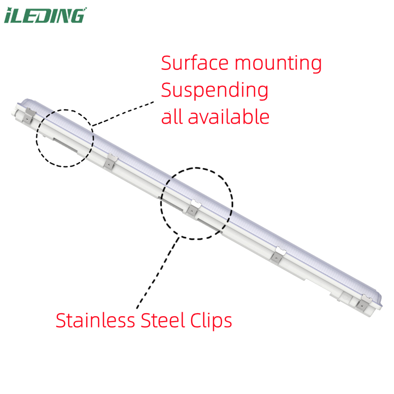 LED Vapor Tight Garage Light Fixture Dimmable IP66 LED Tri-proof Light with CRI Ra 85