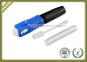 China SC /UPC Fiber Fast Connector Hot Melt Type For 0.9mm And 0.25mm Fiber Blue color wholesale