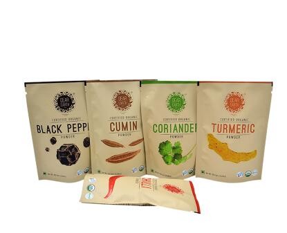 Custom food grade brown kraft aluminum foil zipper bag ,paper bags for packing food