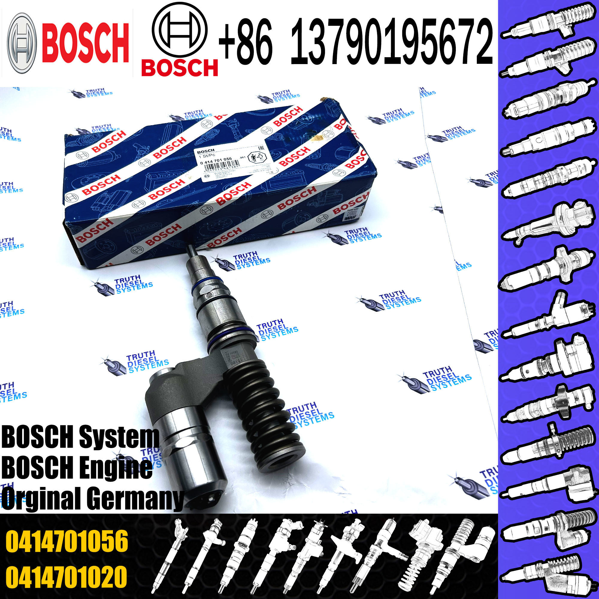 Diesel Engine Common Rail Injector 0414701066 0414701044 0414701056