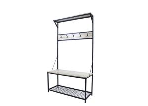China 60KG 180cm Height Coat Rack With Shoe Bench With Metal Legs wholesale
