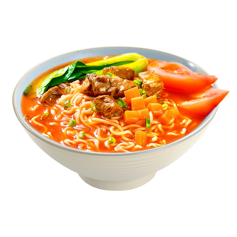 Not Spicy Tomato Beef Flavor Instant Noodles OEM 129g*24 Healthy Instant Ramen