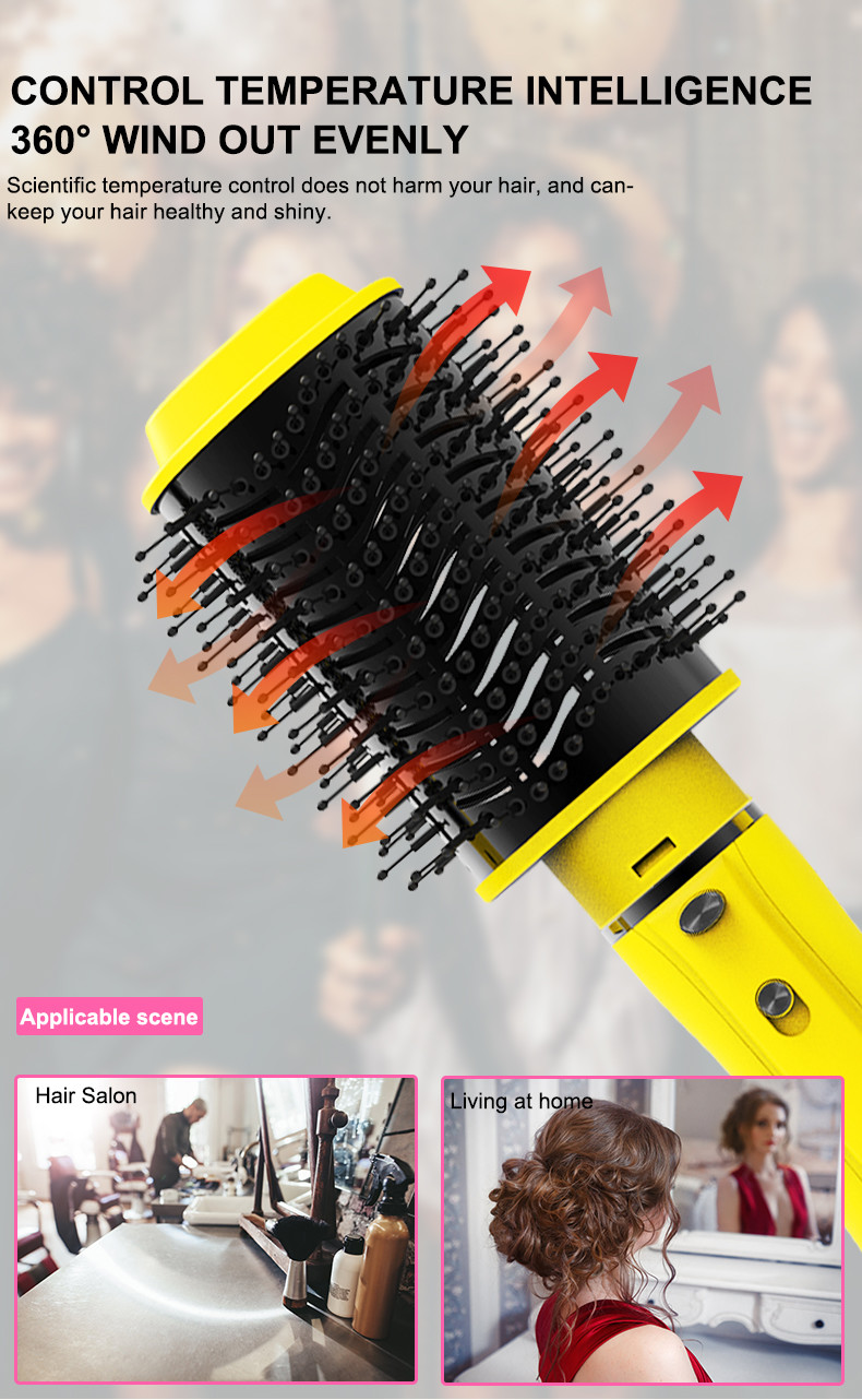 Negative Ion Detachable Hair Dryer Brush Set 4 in 1 DC Motor 24V