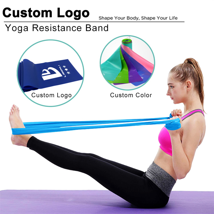 Width 15cm 60lbs Flat Latex Resistance Bands Not Loop For Workout