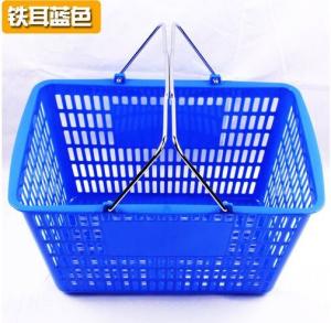 China Blue / Red Shopping Baskets , Stacking Carry Style Retail Shopping Baskets wholesale