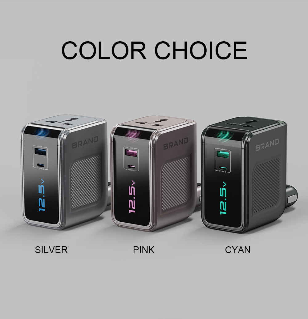 60*30*120MM Portable 150W 12v 220v Ac to Dc Modified Sine Wave Small Mini Car Plug Charger Power Inverter with Usb Type C