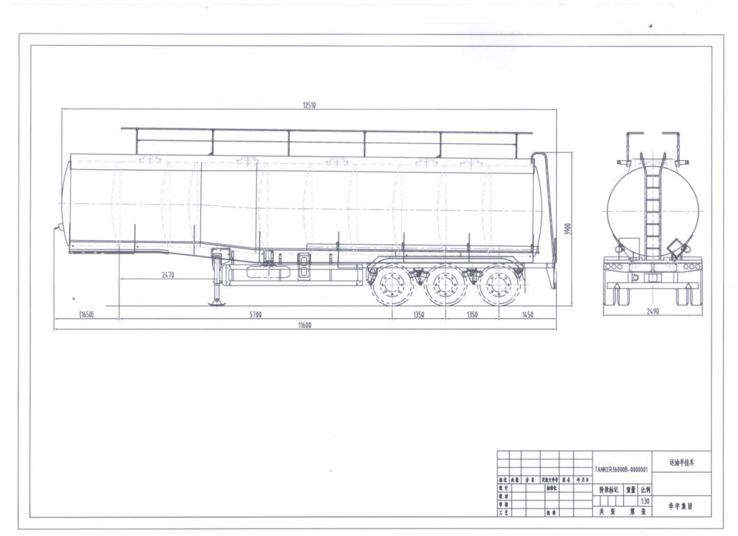 3axles 40000-60000 Liters Heavy Duty Petrol Transport Oil Fuel Tank Trailer for Sale