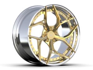 China Porsche Golden 114.3 Pcd 2 Piece Forged Wheels Gloss Rims Forged Hubs wholesale