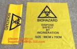 biodegradable biohazard eco bag, PE poly Biohazard Medical Waste Disposable Bag,