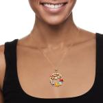 18kt Gold Over Sterling Silver Sea Life Link Beautiful Necklace For Women