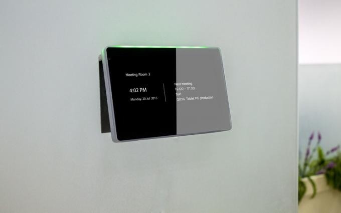Glass Wall Mount Tablet With PoE, NFC, LED light Bar For Access Control