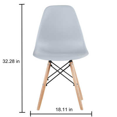 32.28in High PP Plastic Modern Gray Dining Chair Sets Simple Structure
