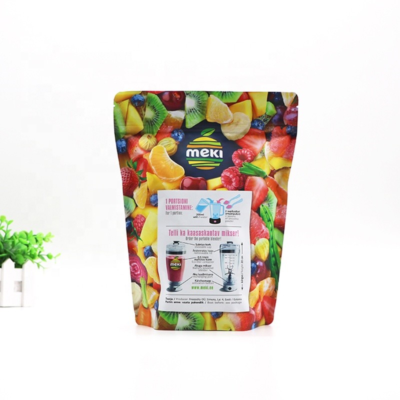 High Barrier zipper lock stand up 3 Sides Seal Heat Seal Pouches bottom gusset dry Fruits Plastic food Packing Bag