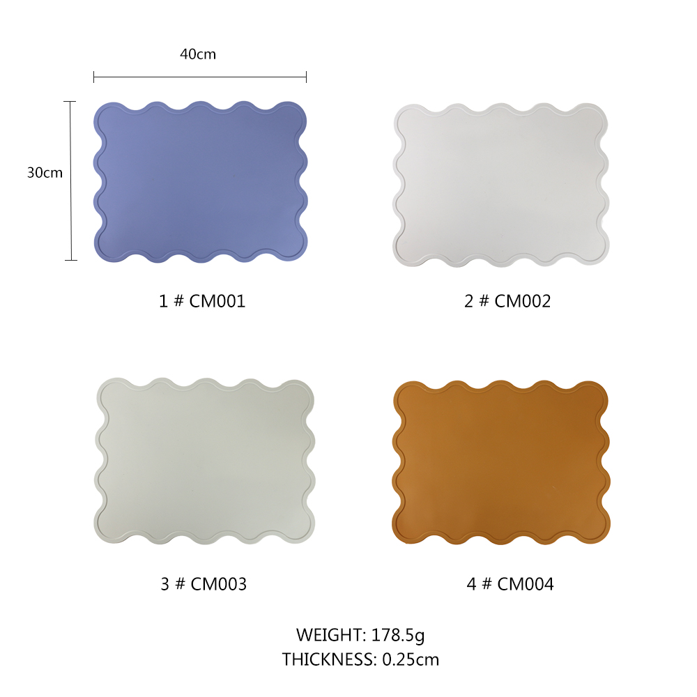 Non-slip Food Grade Kids Silicone Placemat Irregular Shape For Baby Feeding table mat