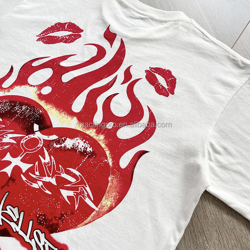 2024 Summer Design Heavy Weight Cotton Dtg Printing Unisex T Shirt for Men Hip Hop Style