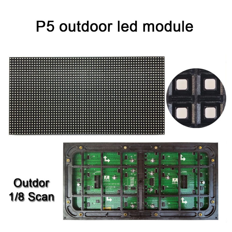 Waterproof 650w P5 SMD2727 Full Color Led Module 6500nits
