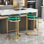 Bar Room Stools With Stainless Steel Legs Velvet / PU Seat