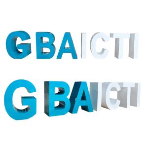 China Customised Monogrammed Logo Fibreglass Sculpture For Company Front Desk wholesale