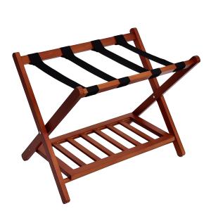 China Wood Color Display Folding Luggage Rack , OEM Hotel Metal Luggage Rack wholesale
