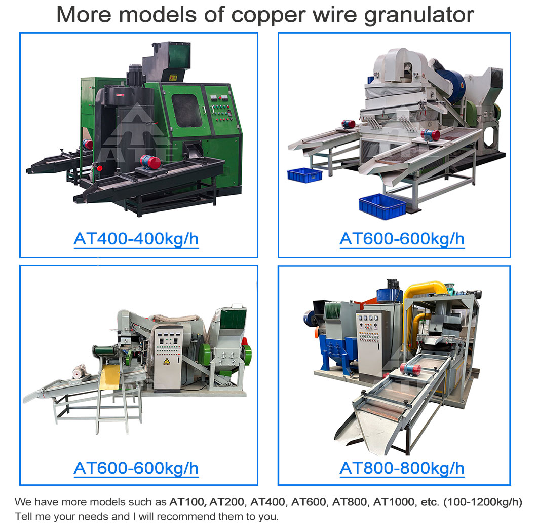 Scrap Copper Wire Recycling Machine Granule 30kg/H-200kg/H Copper Wire Granulator