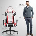 Comfortable White PU Leather Racing Gaming Chair for Professional E-sports