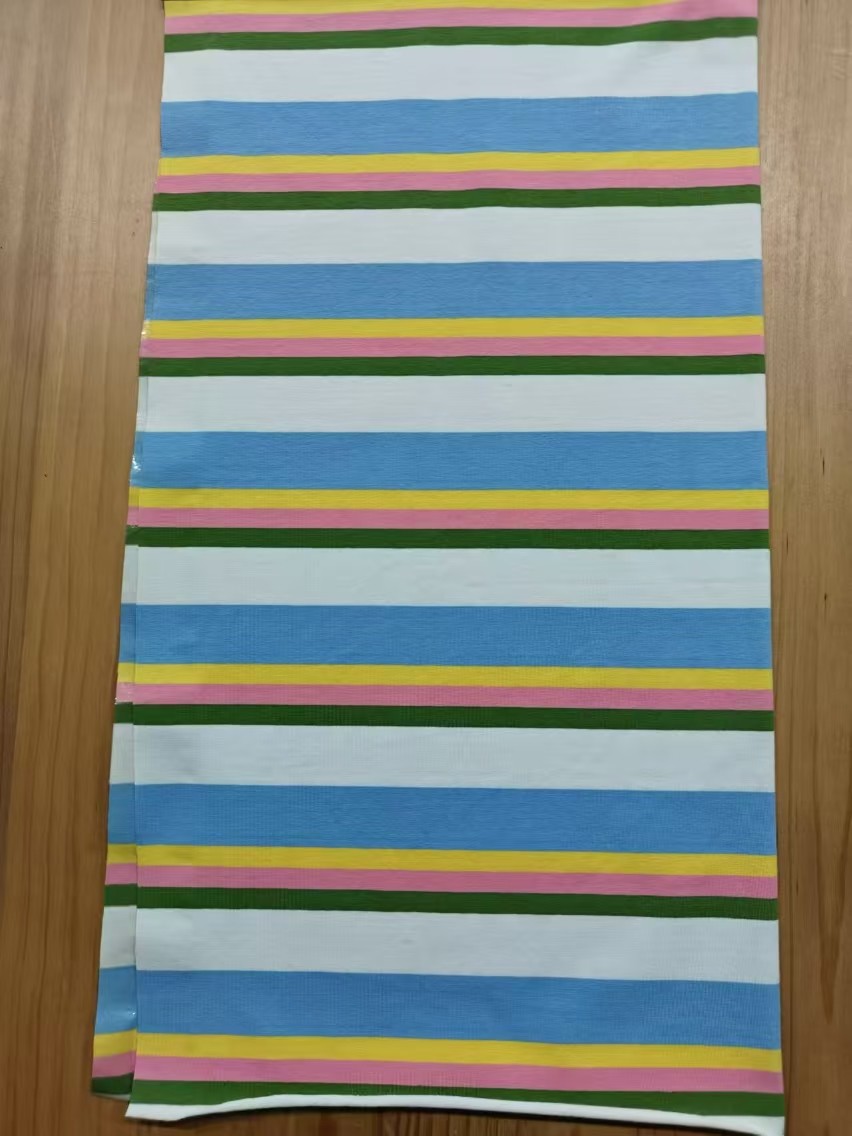 Knit Tightly And Breathable And Elastic Striped Material Fabric For T-Shirt