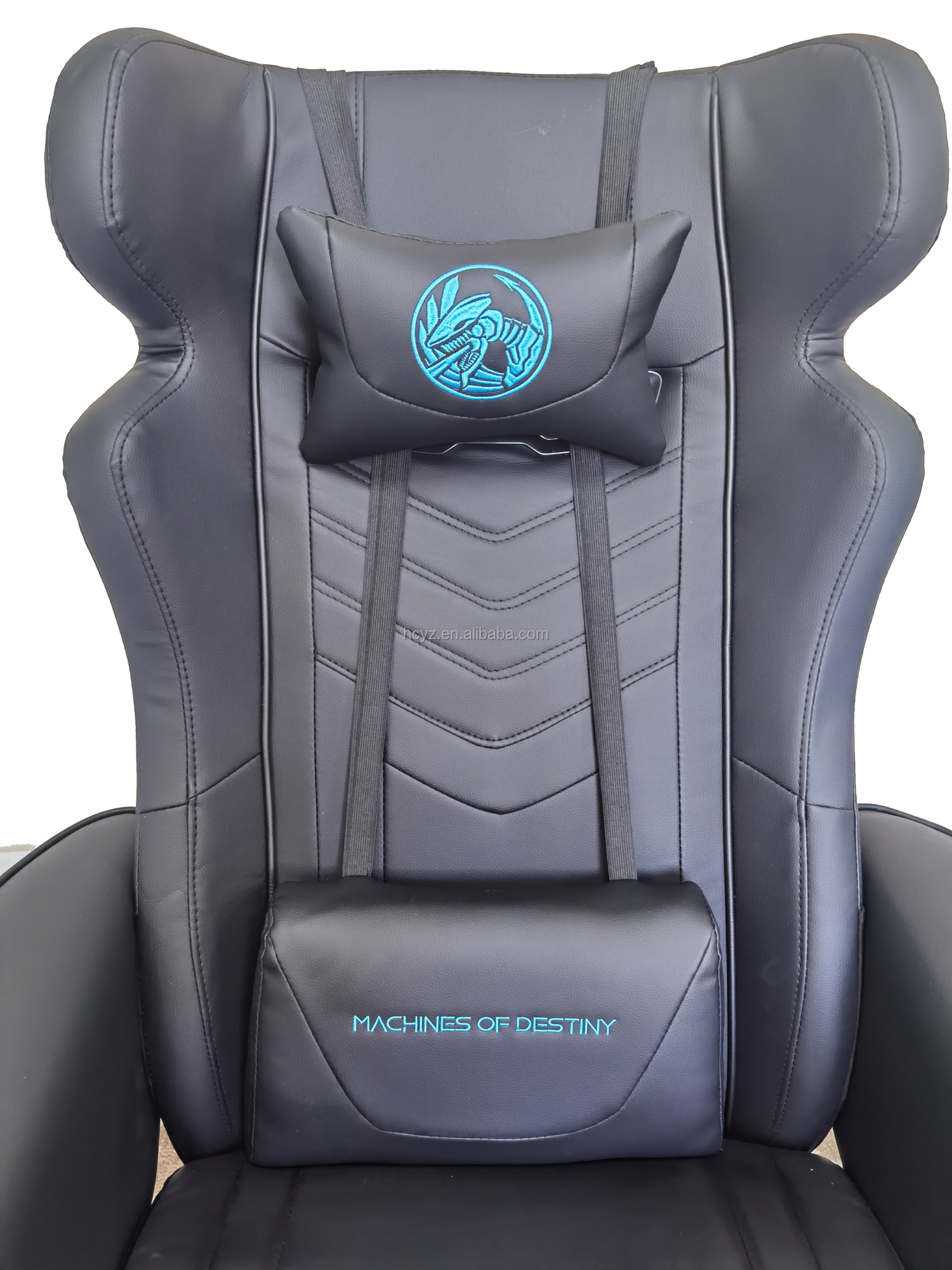 Gaming Room Must-Have All Black Luxury Gaming Chair with Cup Holder and Bluetooth Speakers
