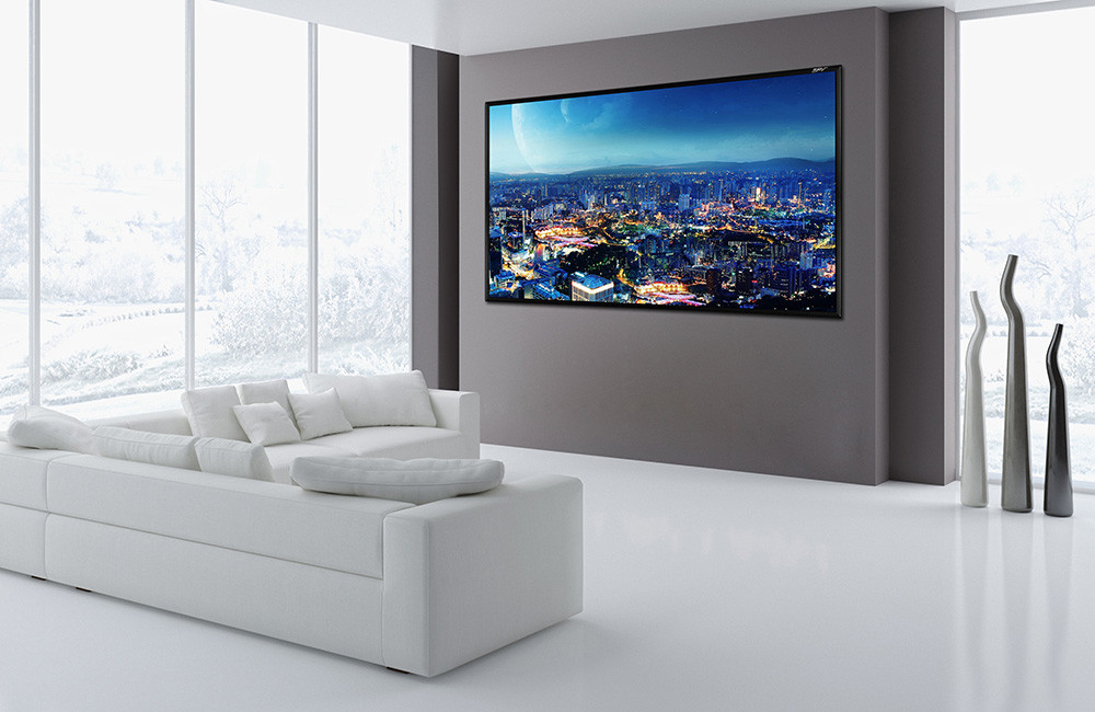 100 Inch Anti Light Projection Fixed Frame Screen With Ultra Short Throw Projector