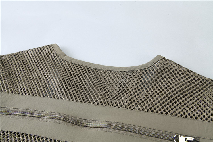 Summer Designer Casual Biker Multi-pocket Mesh Utility Breathable Sleeveless Fishing Plus Size Men's Vests & Waistcoats