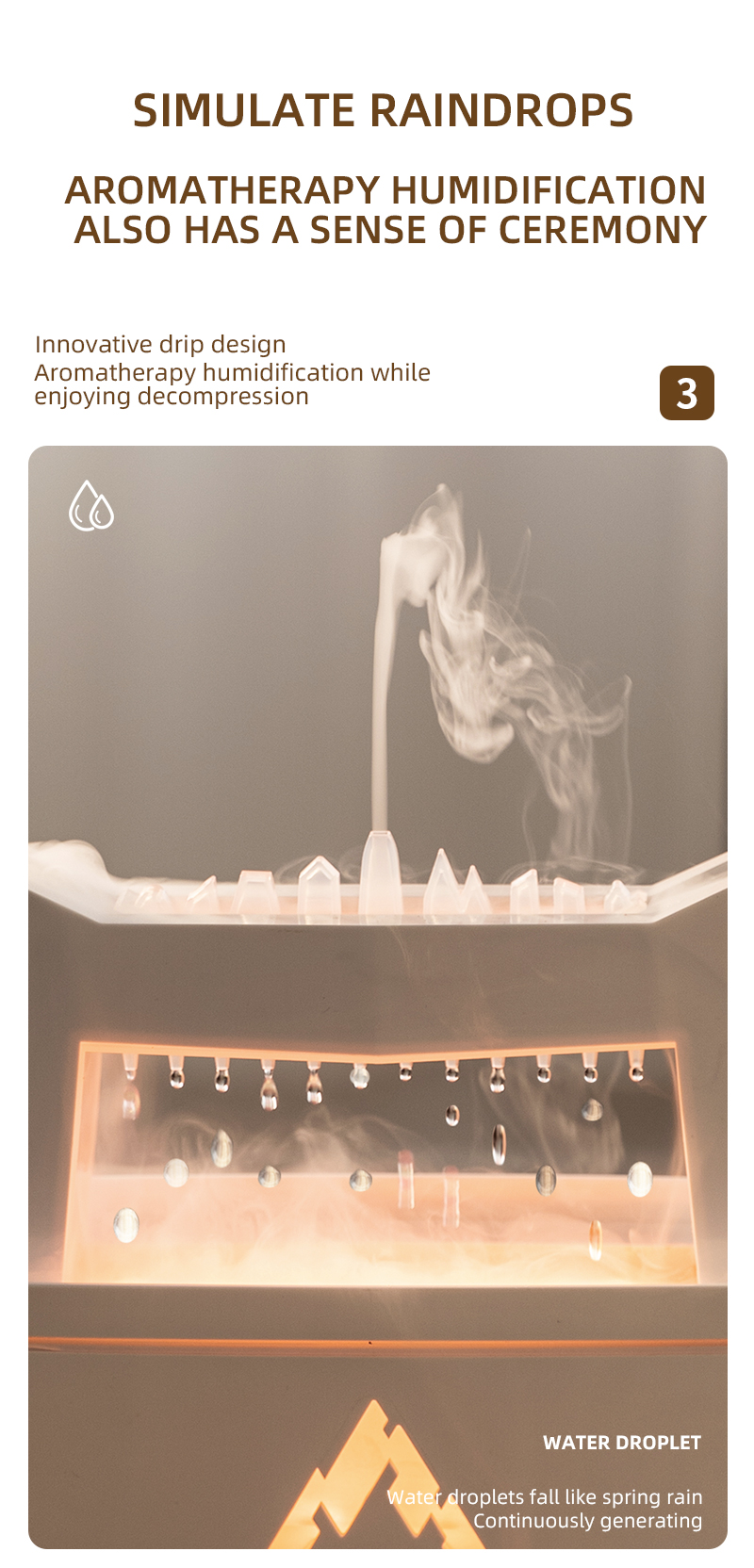 2023 Volcano Humidifier for Home Office Spa Online Sales Private Mold Yes 3 Mist Output