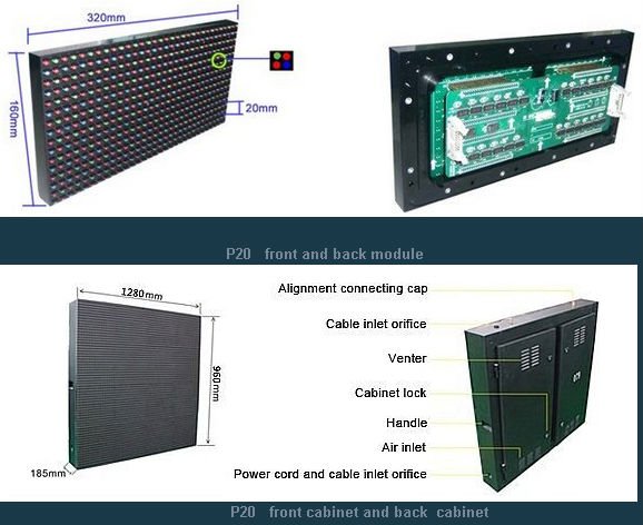 2015 new product cost effective good showing full color hd P20 giant led display for adver