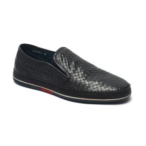 China Black Anti Skid Mens Leather Casual Shoe wholesale