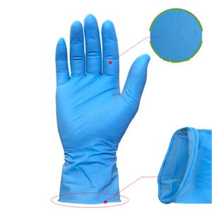 China Blue Disposable Latex Gloves , Disposable Powder Free Glove Environmental Friendly wholesale