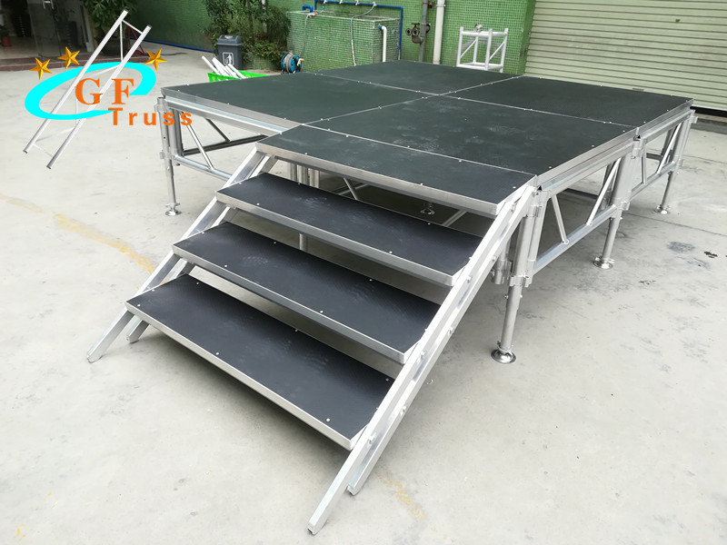 Aluminum truss stage platform Trailer Mobile Portable Glass Wedding Stage Platform for Sale