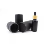 Black Cardboard Tube Boxes for Essential Oil Dropper Bottles Cosmetic Packaging