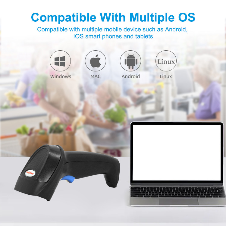 Handheld 2D Wired Barcode Scanner Gun With USB Or RS232 Interface