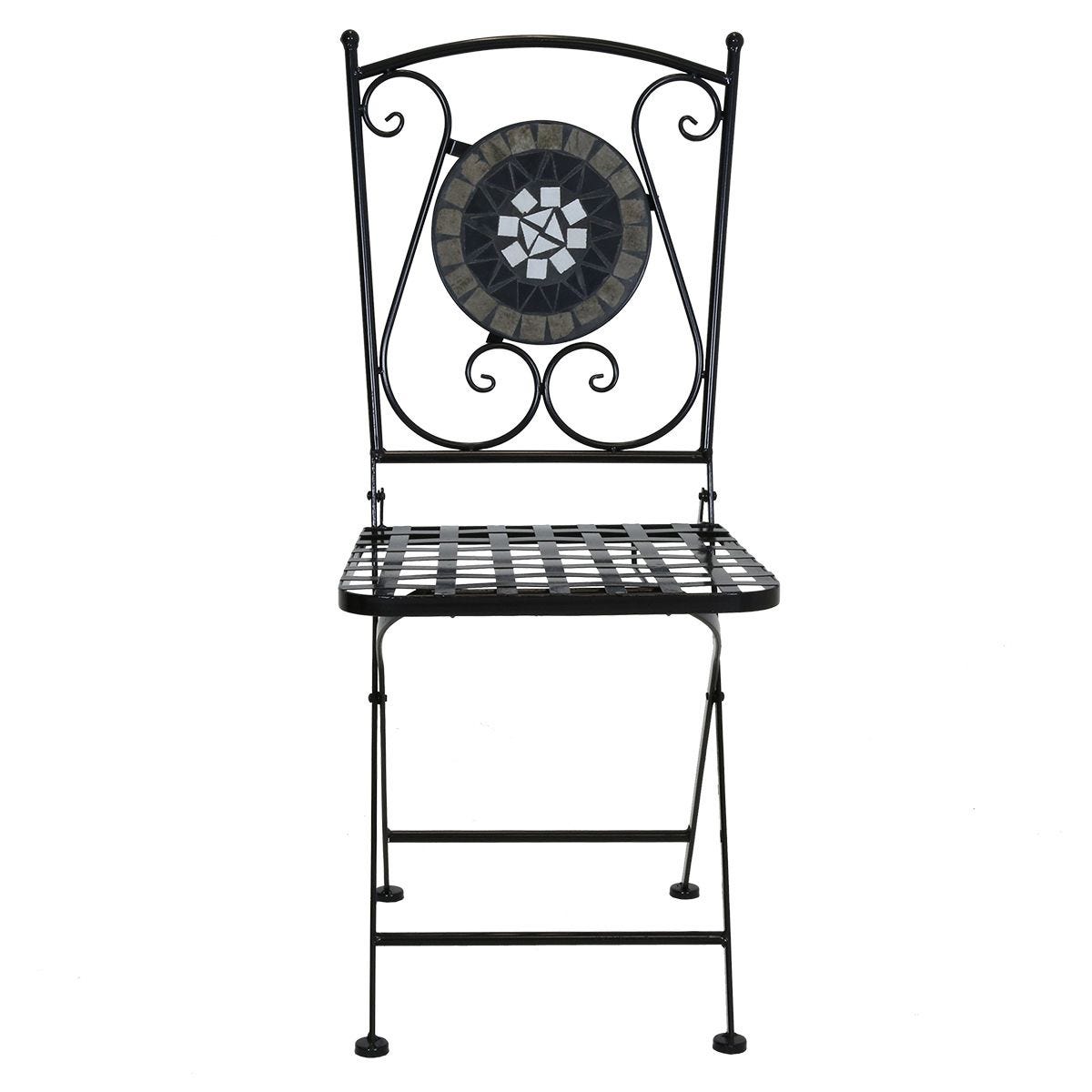 Sturdy Iron Garden Balcony Bistro Set with Modern Design Style and Ceramic Tile Coating