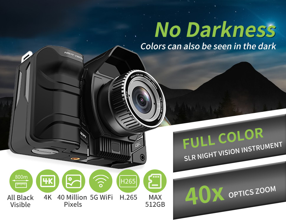4K Full Color Image Intensifier Night Vision Goggles For Adults