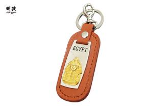 China Funny Gift Egypt Keyring Custom Leather Keychains With Dog Clip wholesale
