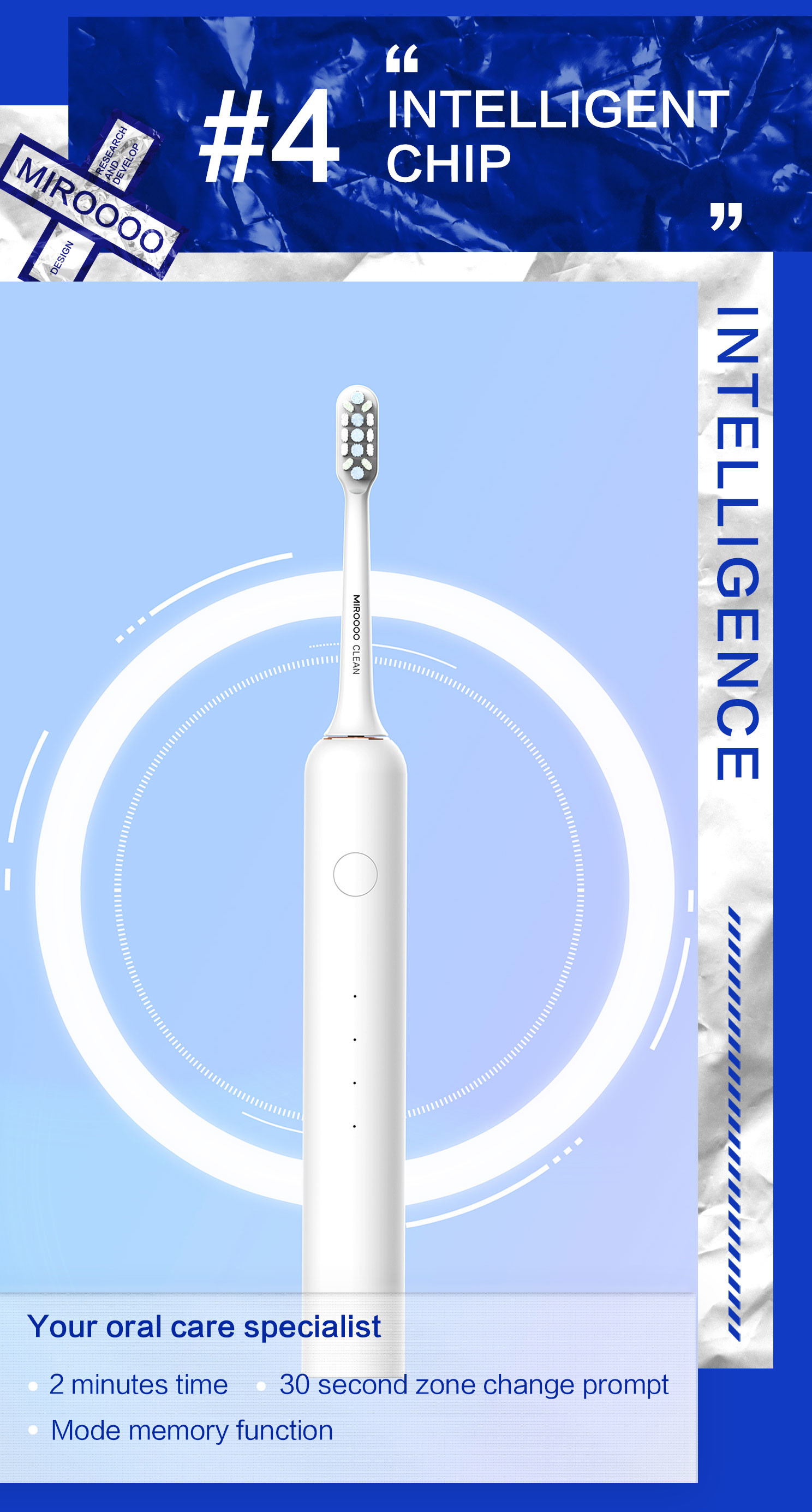 IPX7 Sonic Waterproof Electric Toothbrush Rechargeable Customized Logo