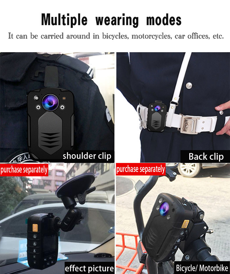 IP65 Body Worn Camera With Video Output HDMI And AV Jack / Hidden LED White Light Police Camera