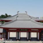 Traditional Grey Japanese Roof Tiles Temple Building 110mm Graphic Design