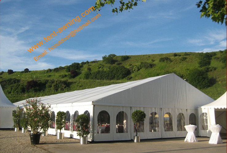Temporary Rental Guangzhou Wedding Tent for 500 People Aluminum Fireproof Marquees