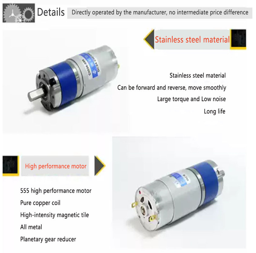 DC Planetary Reducer Motor PG36-555 Brush Dc Planetary Gear Motor 24v 36mm Dc Planetary Gear Motor 12v