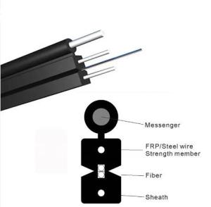 China Outdoor 1 Core 2 Core 4 Core Steel Wire Drop Fiber Optic Cable For FTTH wholesale