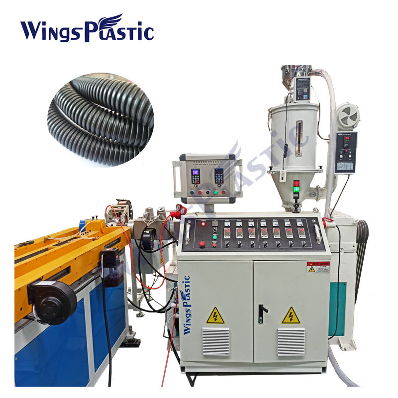 Pp Pe Pvc Plastic Single Wall Flexible Corrugated Hose Pipe Extrusion Machine Production Line