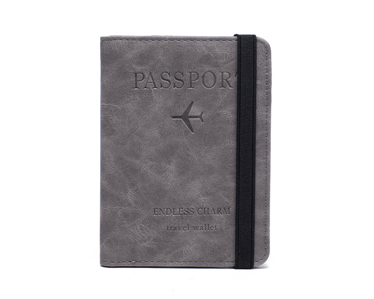 Custom Logo Pu Leather Passport Cover Rfid Blocking Passport Holder Travel Wallet With Card Case