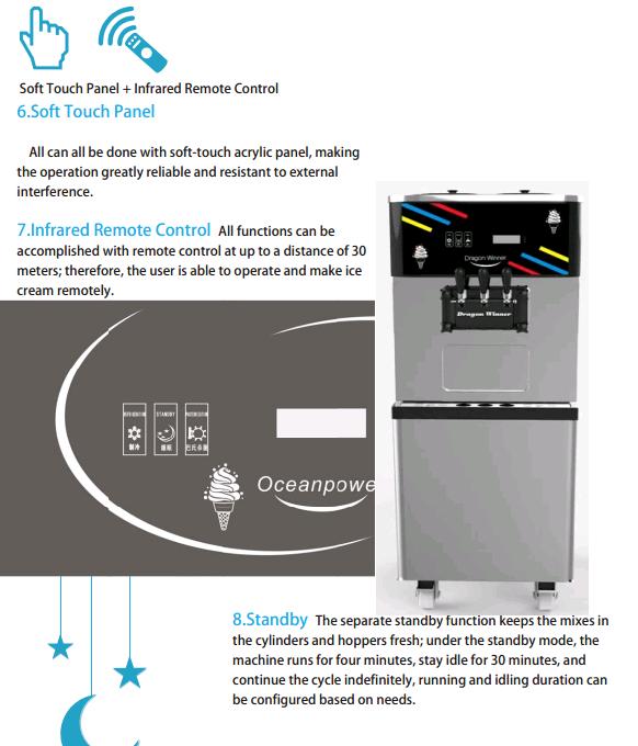 Touch Pad.Remote control Ice Cream Machine Frozen Yogurt machine adopted by Yogurberry.
