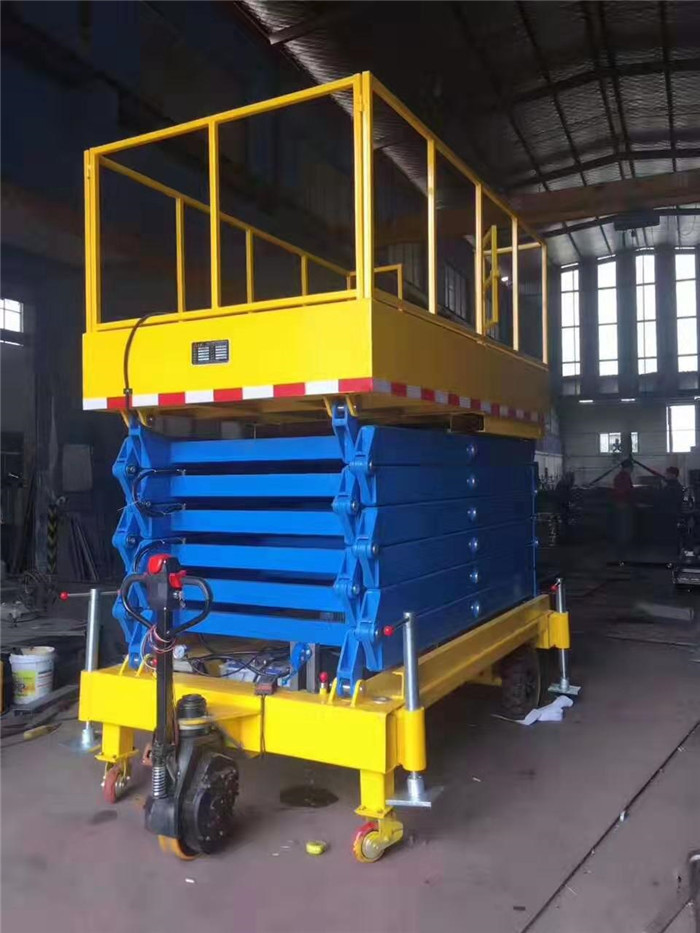 Motorized Wheel Walk Explosion Proof Valves Hydraulic Mobile Portable Scissor Lift
