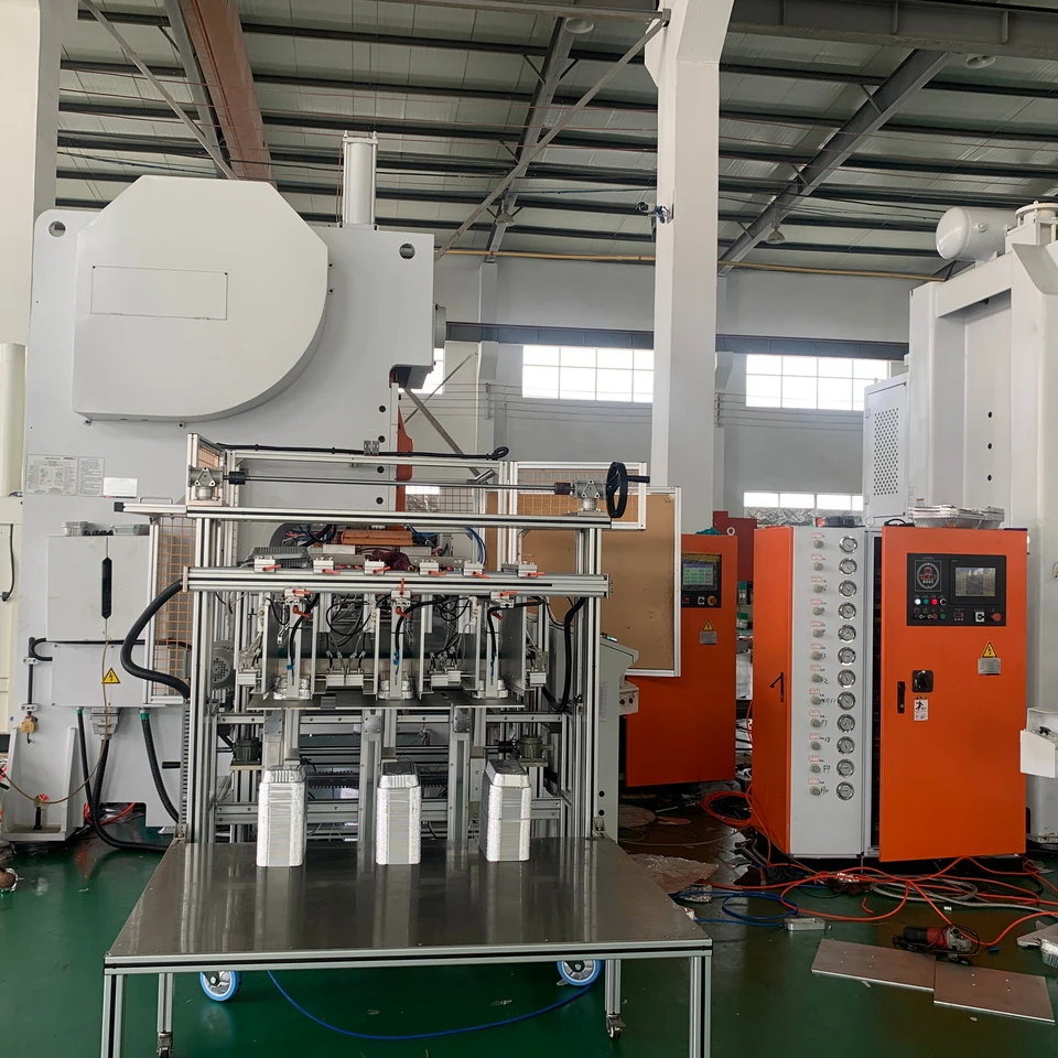 Fully Automatic 19.8KW 12000Pcs/Hour Aluminum Foil Container Production Line for Steel Raw